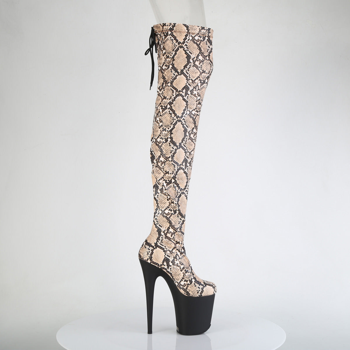 8 Inch Heel FLAMINGO-3008SP-BT Tan Brown Snake Print
