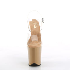 8 Inch Heel FLAMINGO-808 Clear-Toffee