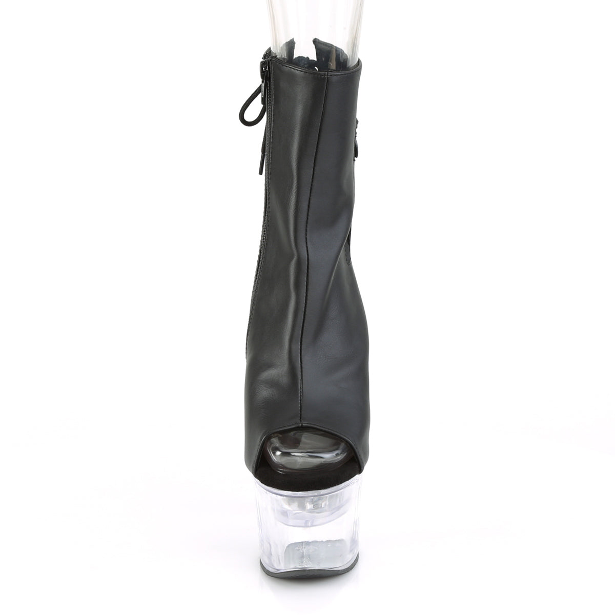 7 Inch Heel FLASHDANCE-1018-7 Black Faux Leather
