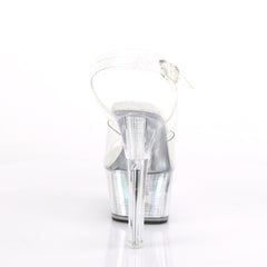 6 Inch Heel FLASHDANCE-608CH Clear Silver Hologram