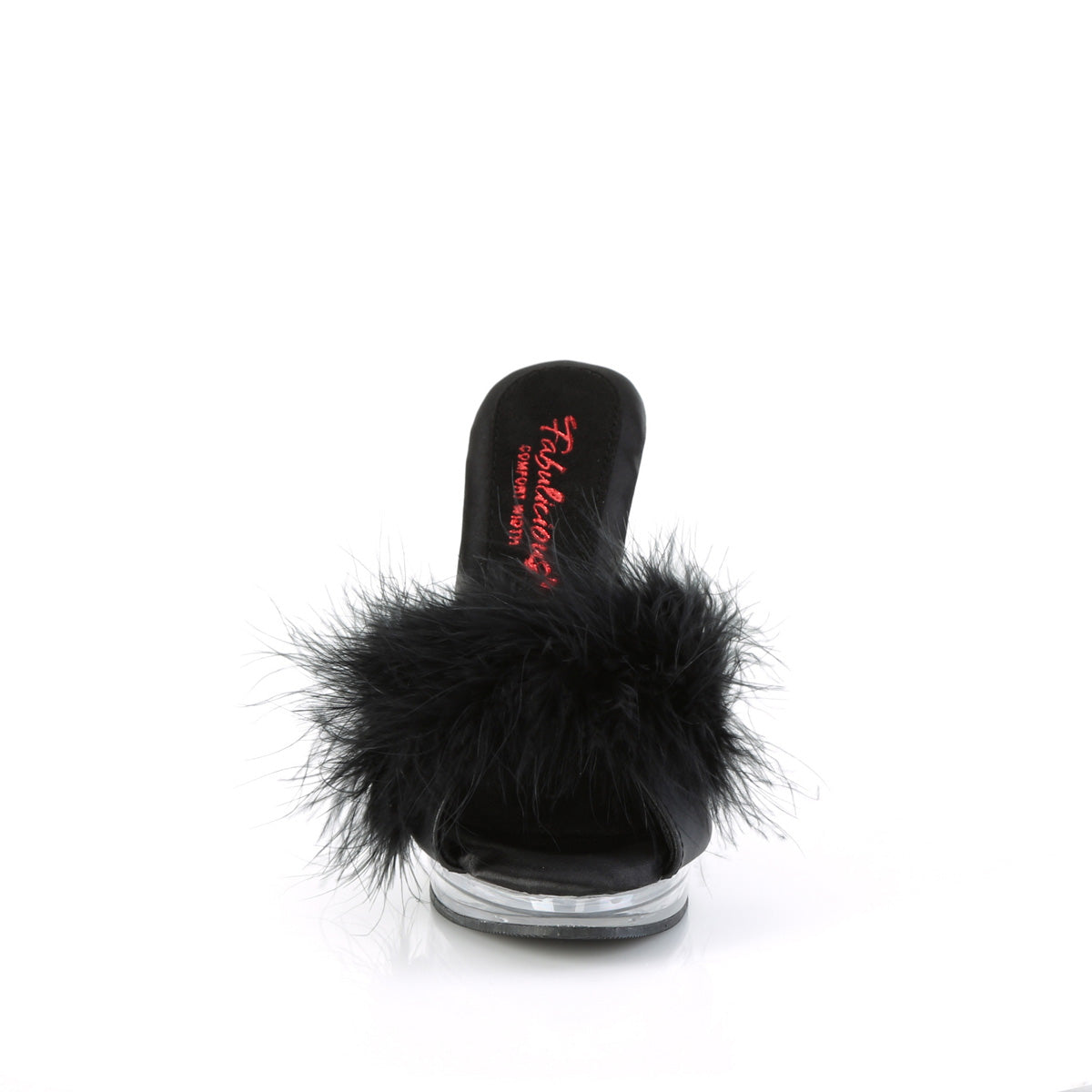 5 Inch Heel GLORY-501F-8 Black Fur Clear