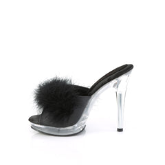 5 Inch Heel GLORY-501F-8 Black Fur Clear