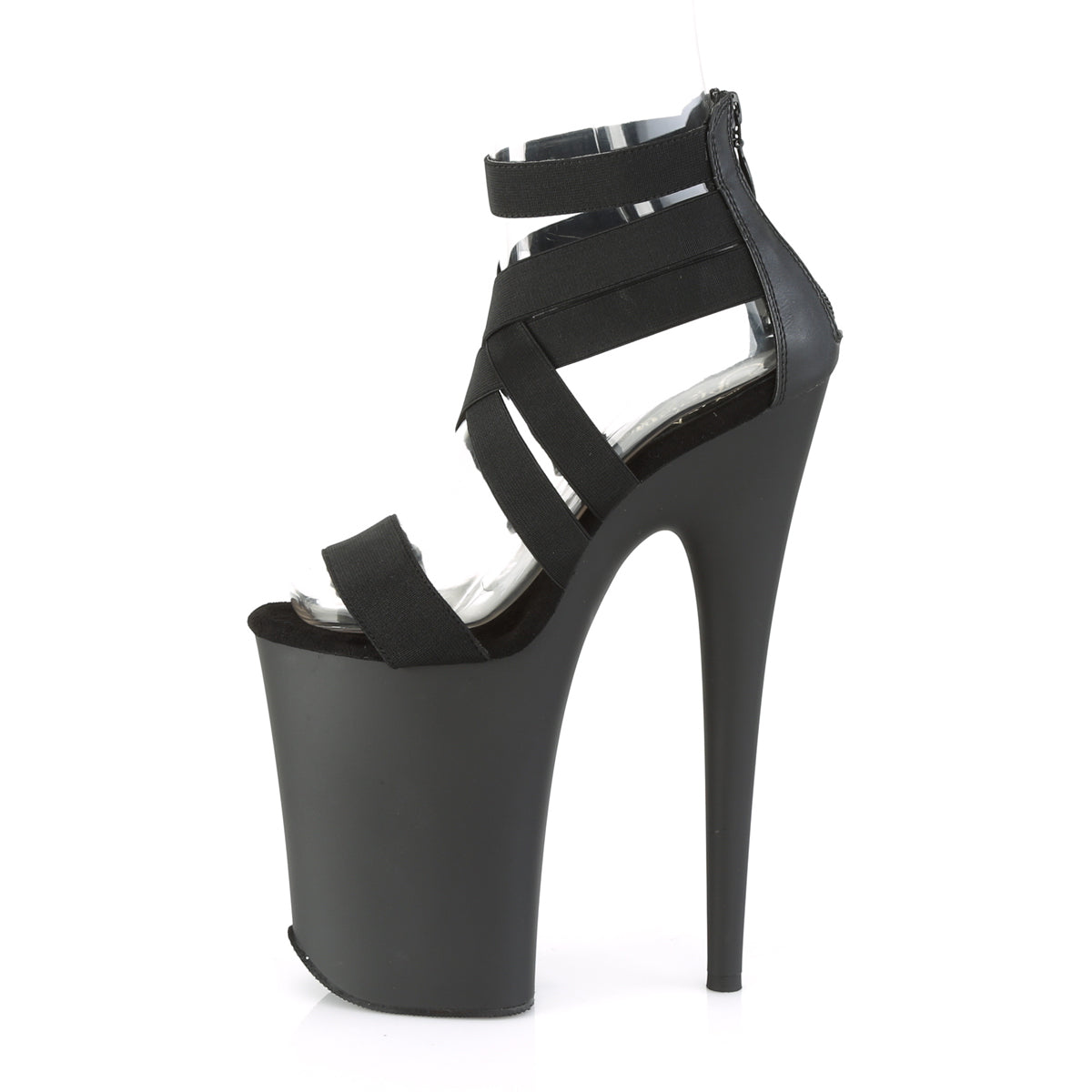 9 Inch Heel INFINITY-969 Black Elastic Band