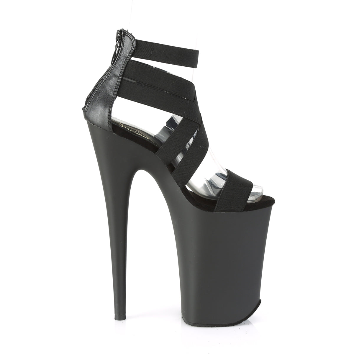 9 Inch Heel INFINITY-969 Black Elastic Band