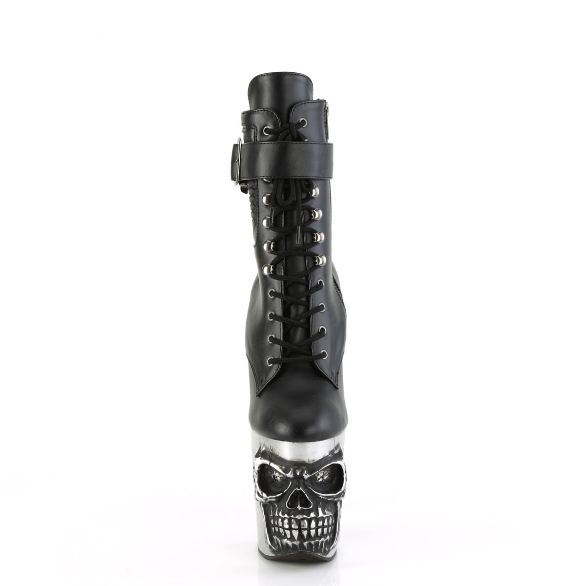 8 Inch Heel RAPTURE-1020STR-LT Black Silver