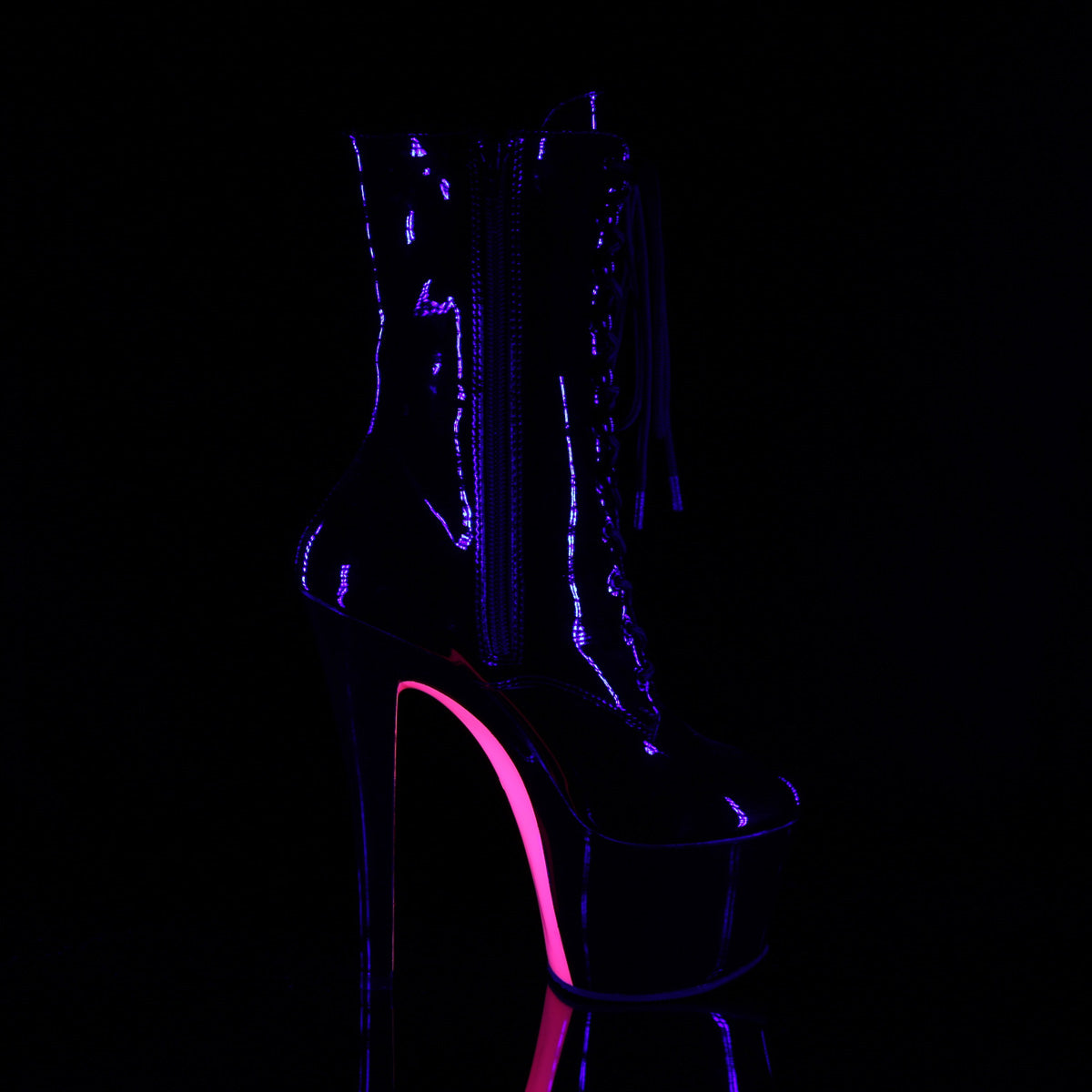7 Inch Heel SKY-1020TT Black Neon Hot Pink