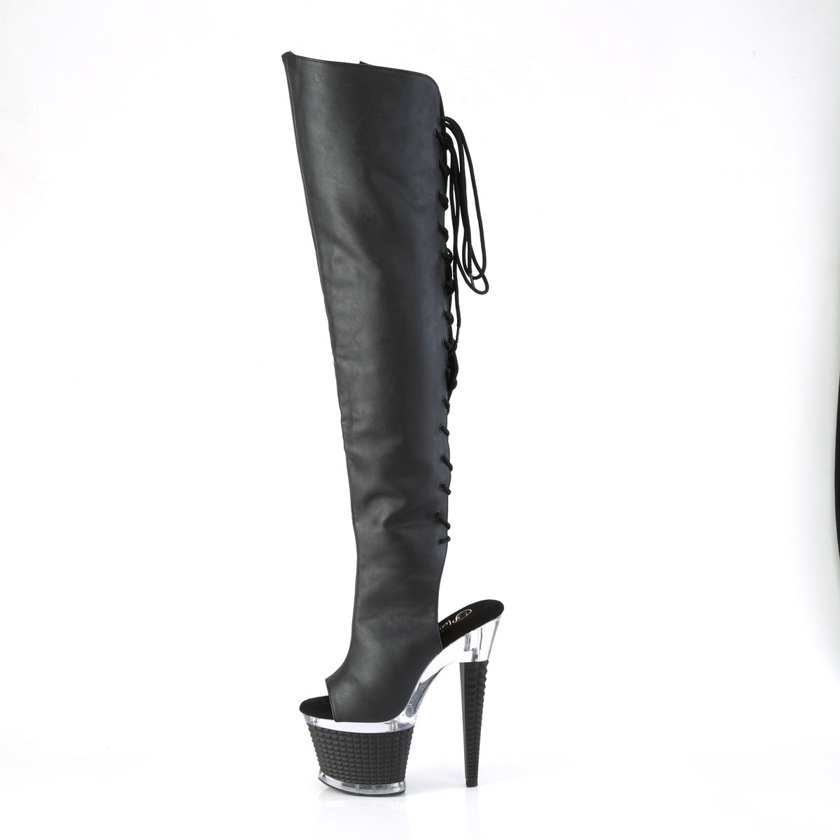7 Inch Heel SPECTATOR-3019 Black Pu-Black