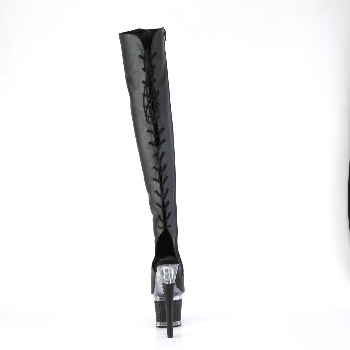 7 Inch Heel SPECTATOR-3019 Black Pu-Black