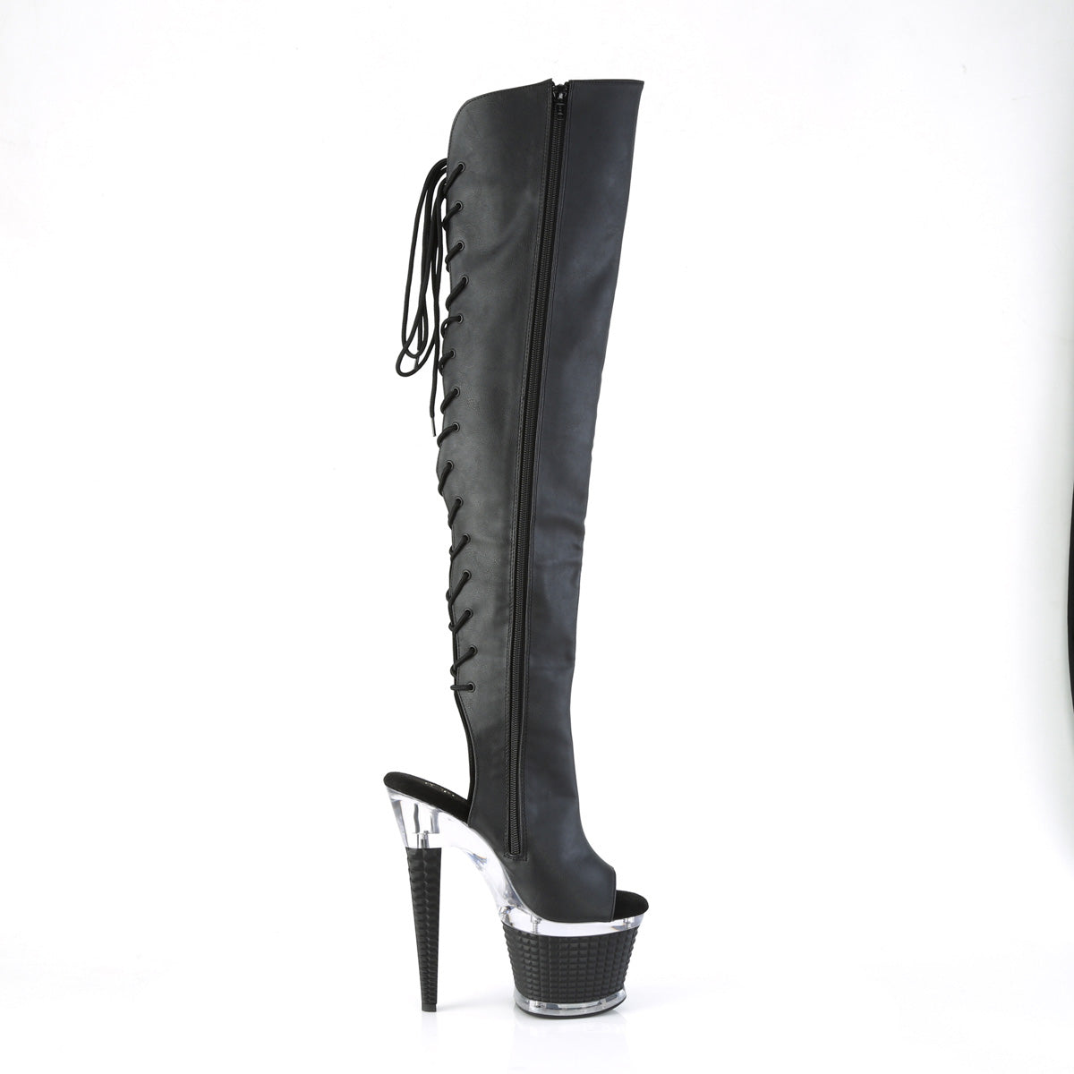 7 Inch Heel SPECTATOR-3019 Black Pu-Black