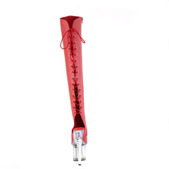7 Inch Heel SPECTATOR-3019 Red Pu-Silver Chrome