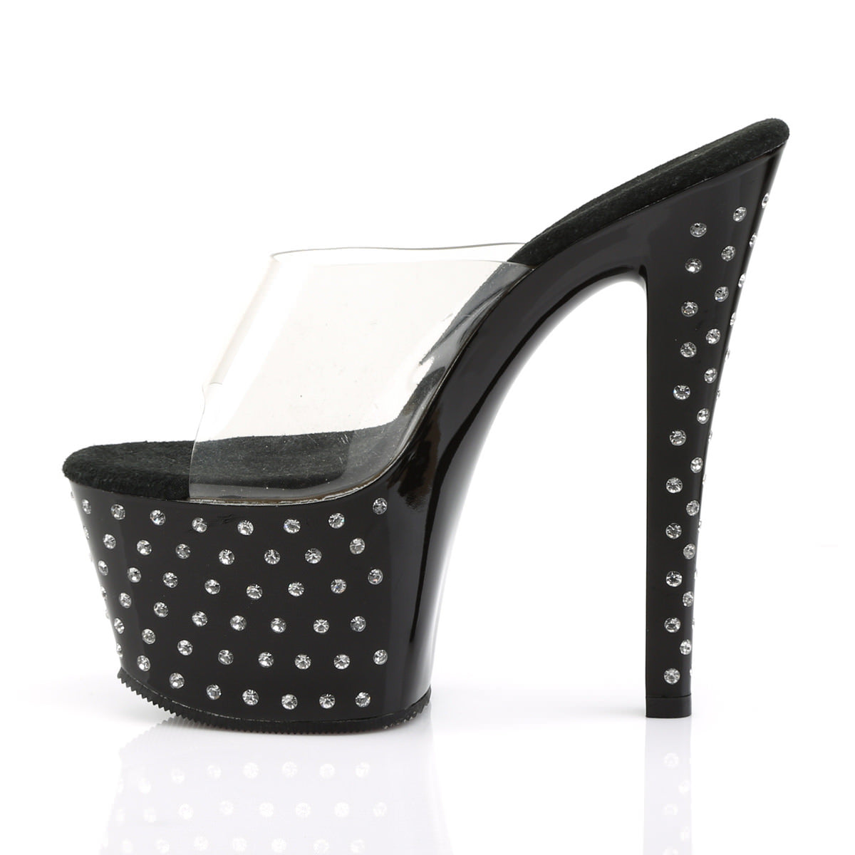 7 Inch Heel STARDUST-701 Clear-Black