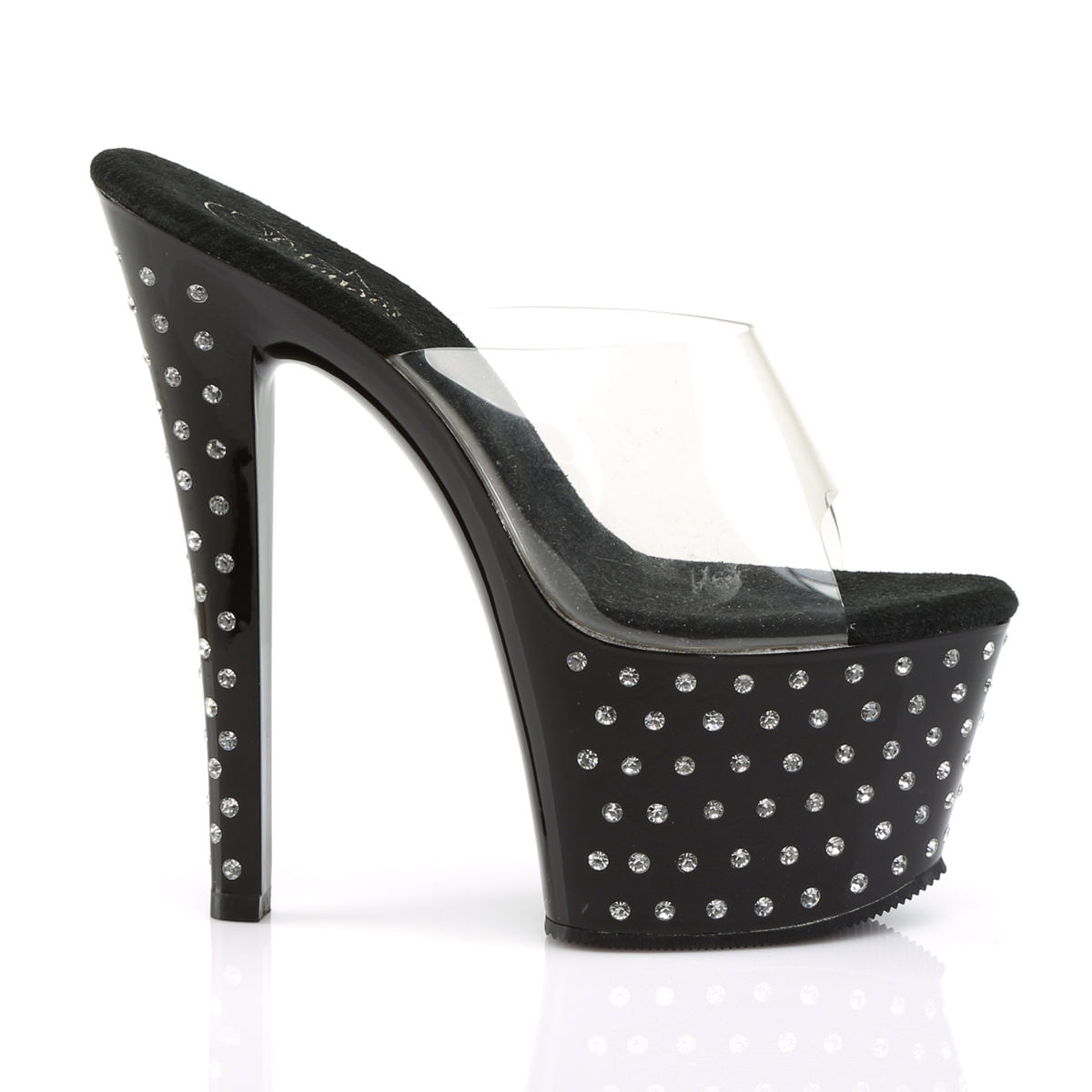 7 Inch Heel STARDUST-701 Clear-Black
