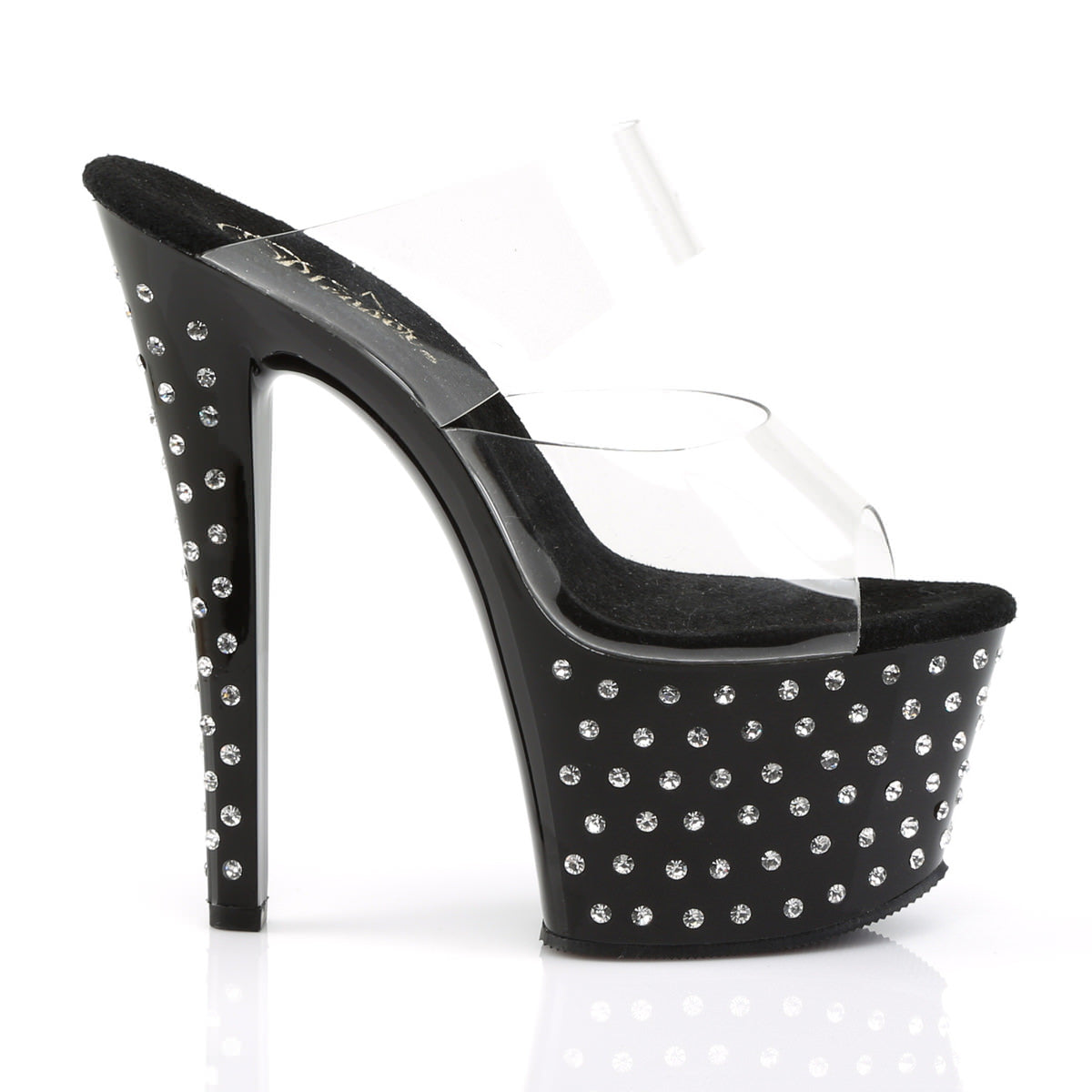 7 Inch Heel STARDUST-702 Clear-Black