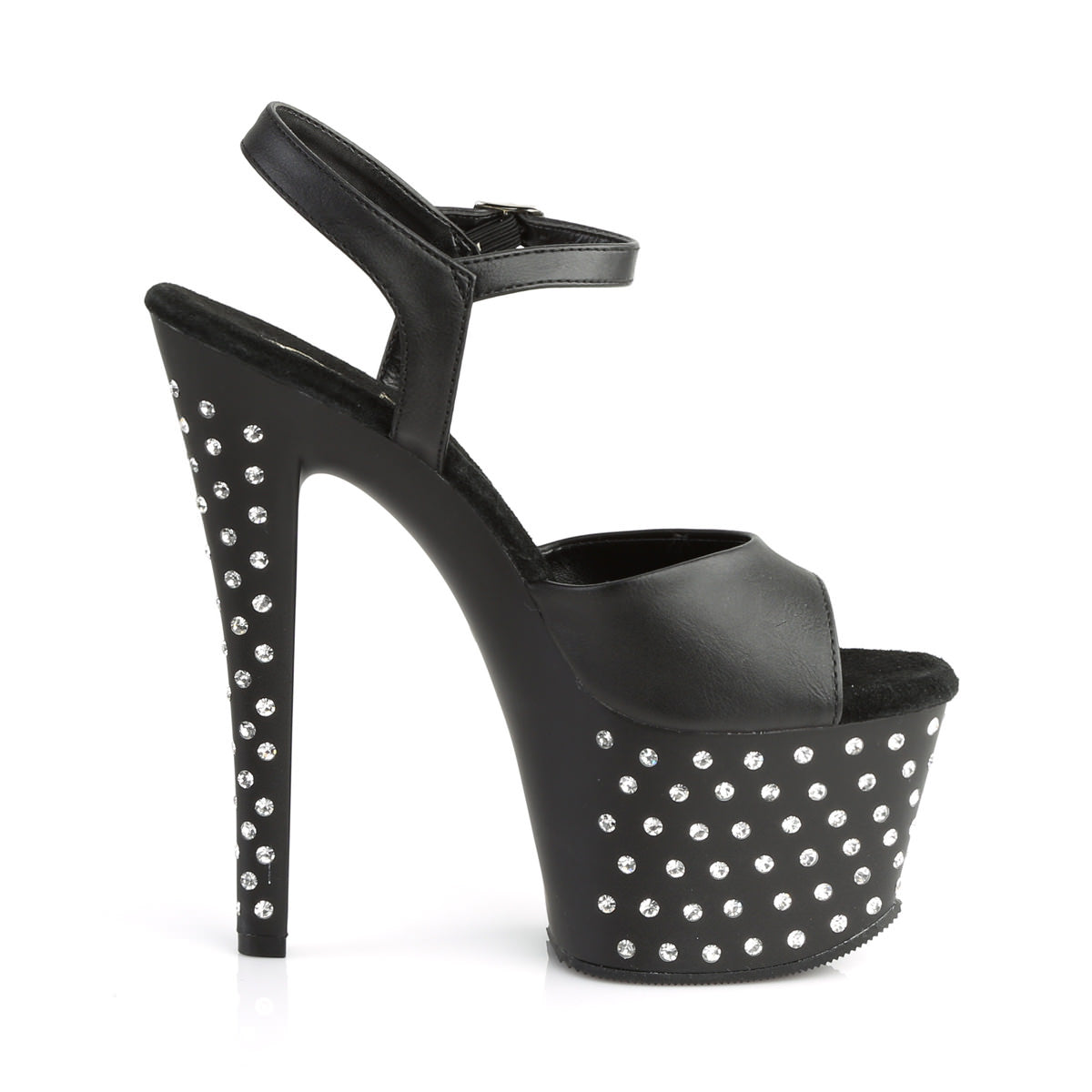 7 Inch Heel STARDUST-709 Black Pu