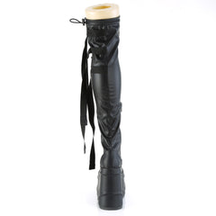 6 Inch Wedge Platform WAVE-315 Black Pu