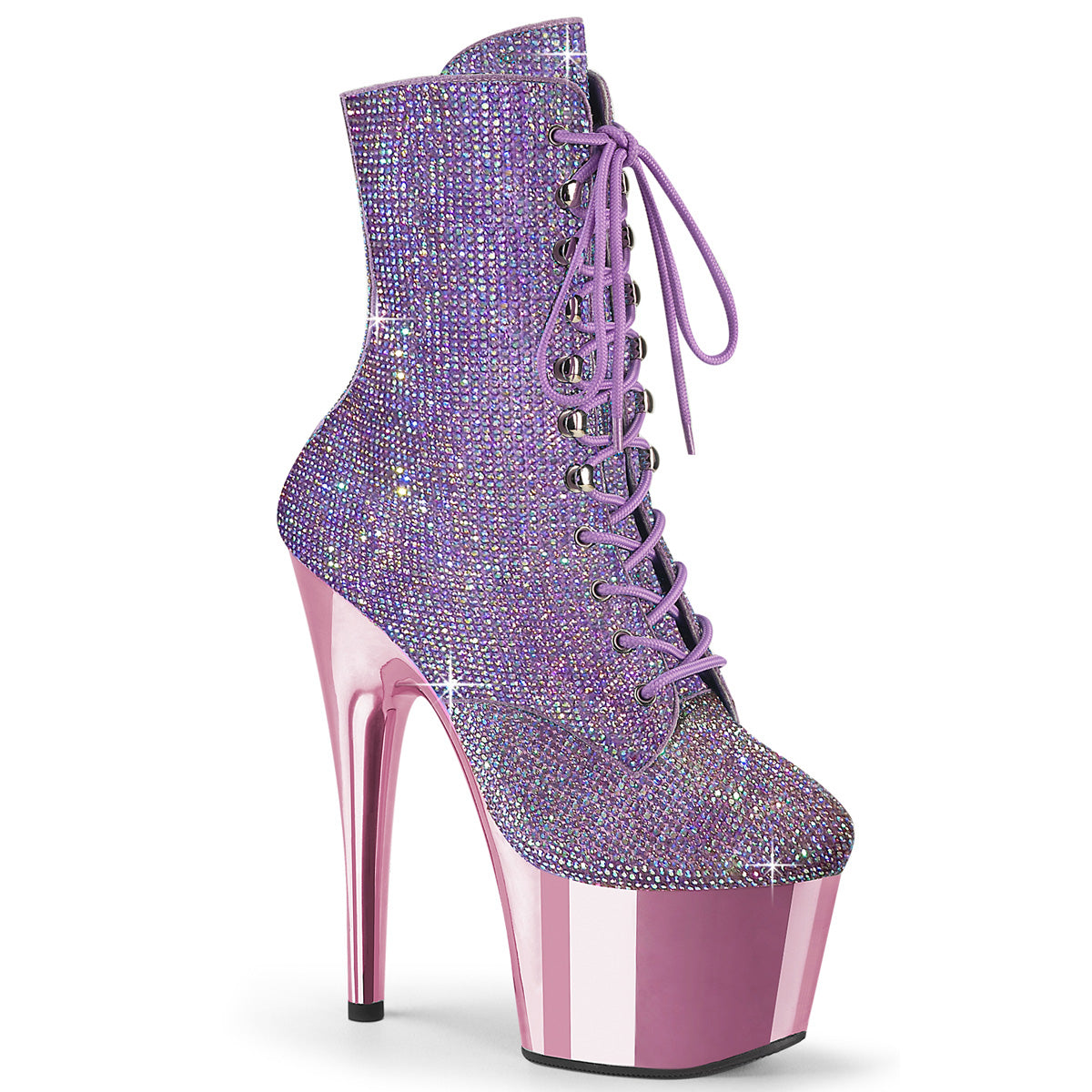 7 Inch Heel ADORE-1020CHRS Lavender Rhinestone