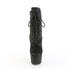 7 Inch Heel ADORE-1020WR Black Shimmering Fabric