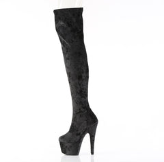 7 Inch Heel ADORE-3000WR Black Shimmering Fabric