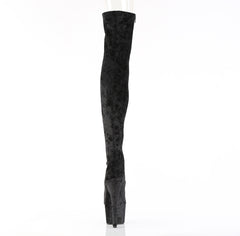 7 Inch Heel ADORE-3000WR Black Shimmering Fabric