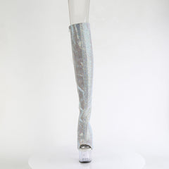 7 Inch Heel ADORE-3019C-RS Silver Rhinestone