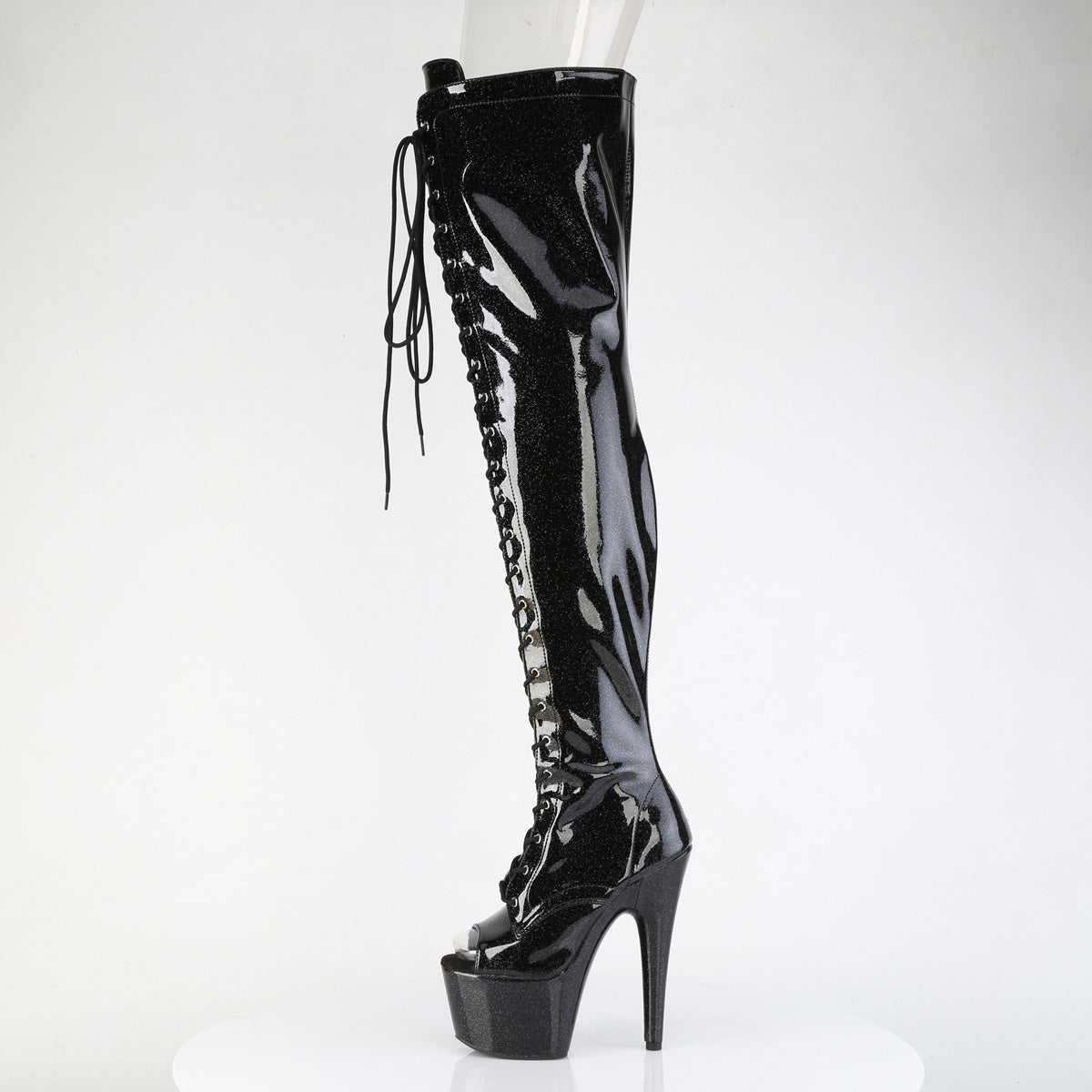 7 Inch Heel ADORE-3021GP Black Glitter