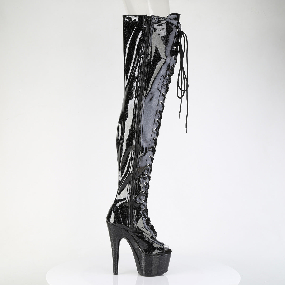 7 Inch Heel ADORE-3021GP Black Glitter