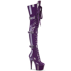 7 Inch Heel ADORE-3028 Purple Stretch Patent by Pleaser