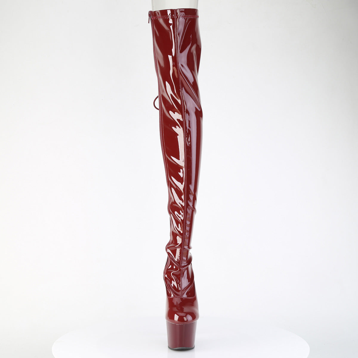 7 Inch Heel ADORE-3063 Burgundy Stretch Patent