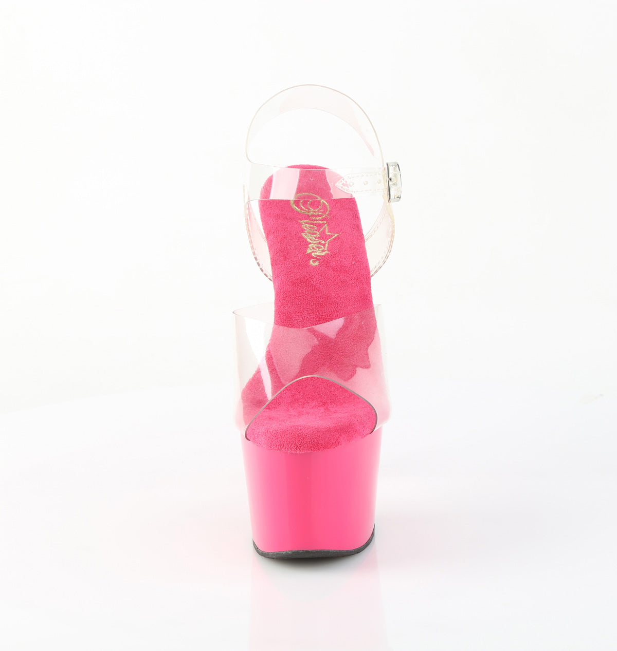 7 Inch Heel ADORE-708 Clear Hot Pink