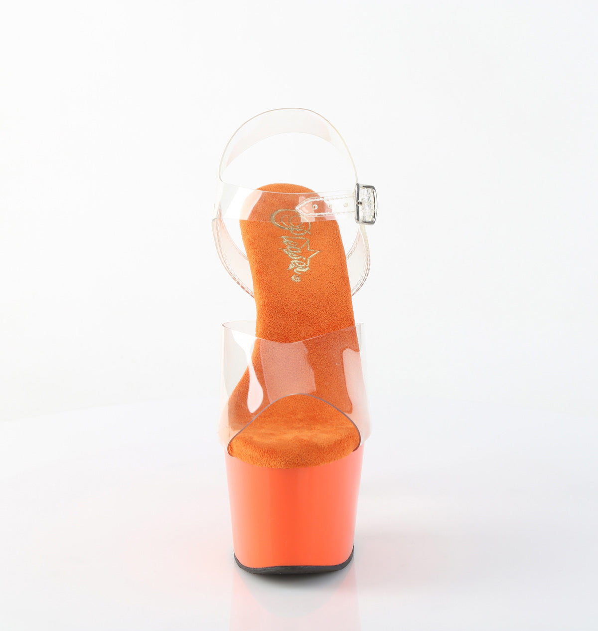 7 Inch Heel ADORE-708 Clear Orange