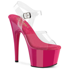 Pleaser Adore 708 Clear Hot Pink Platform Shoes