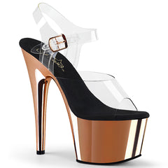 7 Inch Heel ADORE-708 Rose Gold Chrome