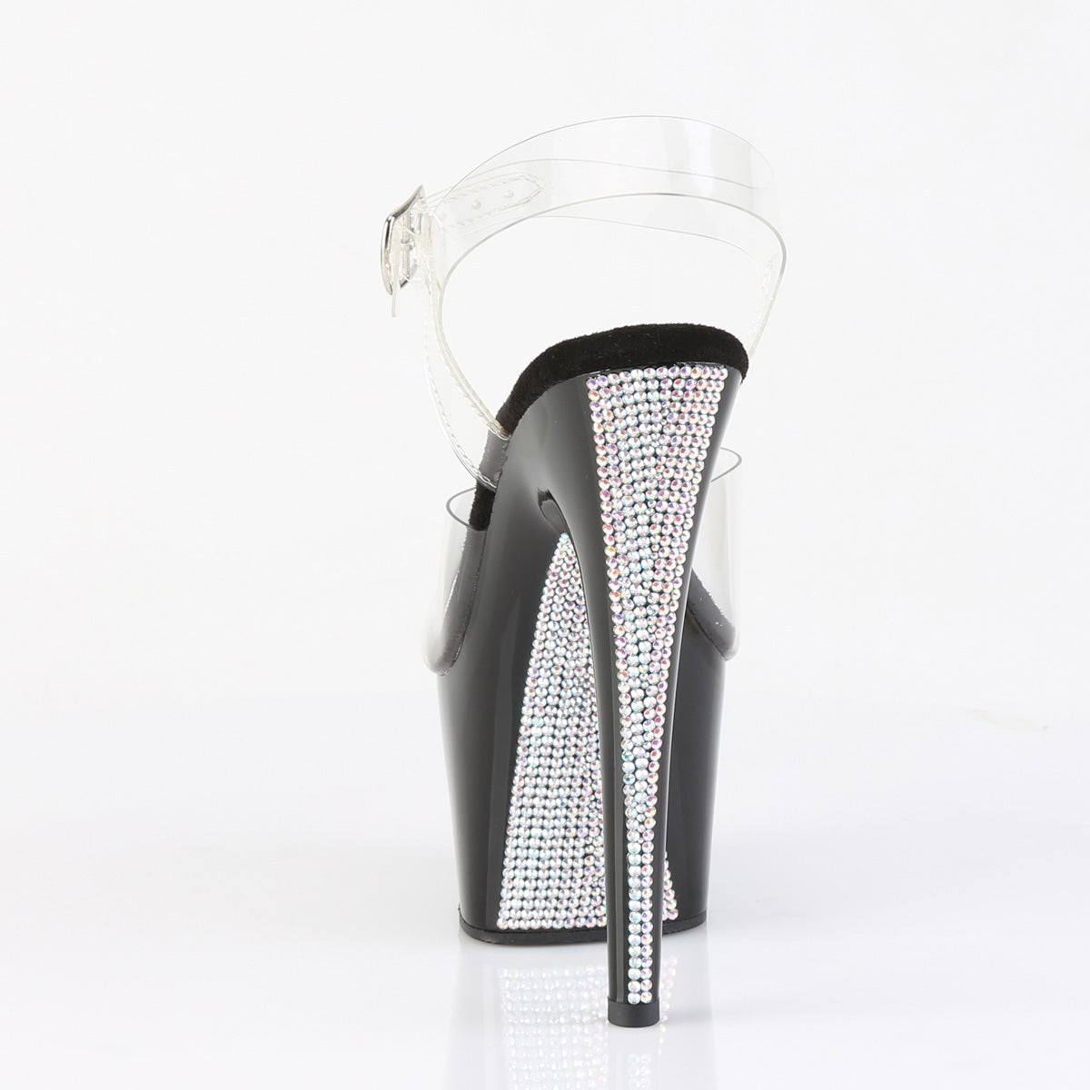7 Inch Heel ADORE-708CRS-2 Clear Black Rhinestone