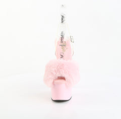 7 Inch Heel ADORE-708FUR Baby Pink Faux Fur