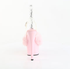 7 Inch Heel ADORE-708FUR Baby Pink Faux Fur