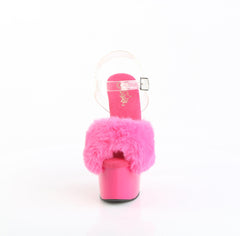 7 Inch Heel ADORE-708FUR Fuchsia Faux Fur