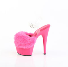7 Inch Heel ADORE-708FUR Fuchsia Faux Fur