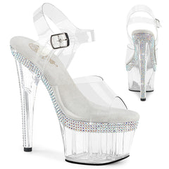 7 Inch Heel ADORE-708MLS Clear by Pleaser
