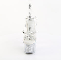 7 Inch Heel ADORE-708PREM-STNG Clear Silver Glitter