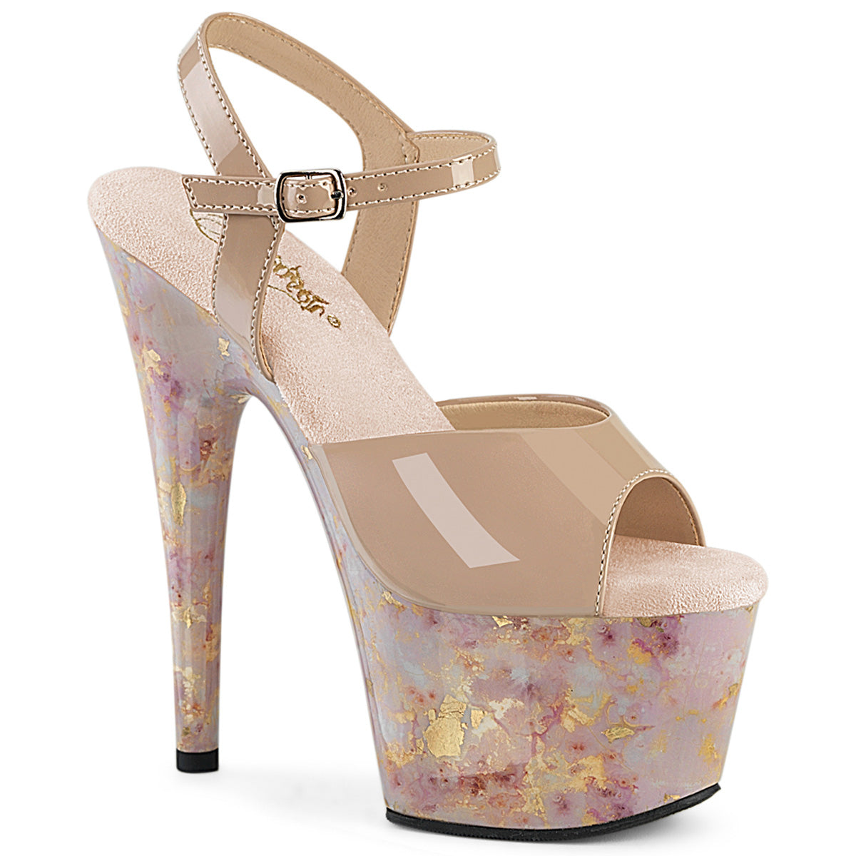 Pleaser Adore 709Mb Nude Patent Platform Shoes