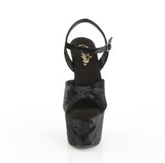 7 Inch Heel ADORE-709WR Black Shimmering Fabric