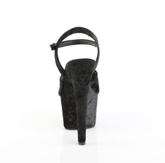 7 Inch Heel ADORE-709WR Black Shimmering Fabric