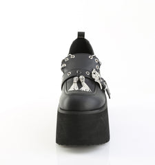 3 Inch Heel ASHES-38 Black Vegan Leather