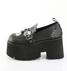 3 Inch Heel ASHES-38 Black Vegan Leather