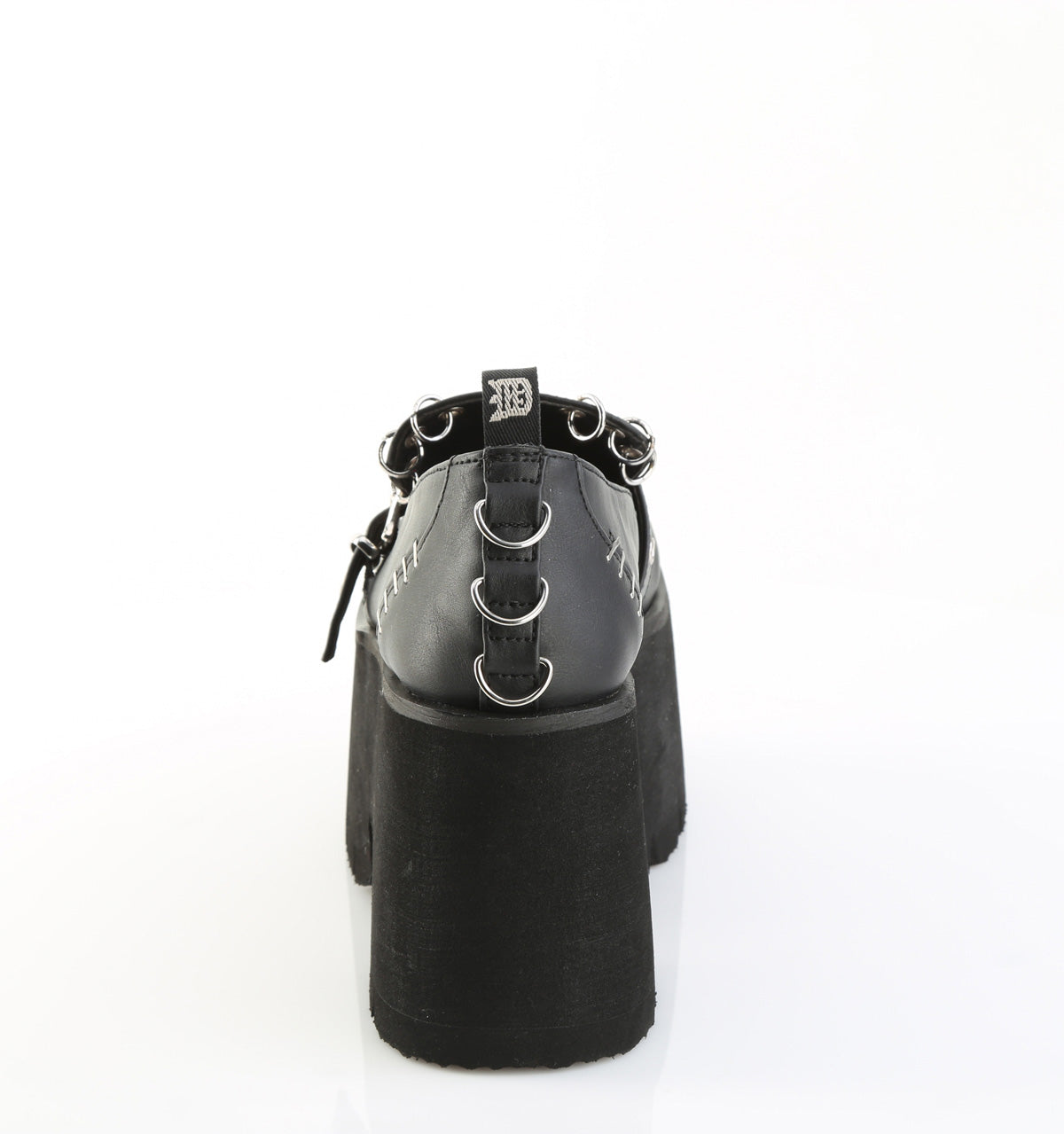 3 Inch Heel ASHES-38 Black Vegan Leather