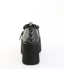 3 Inch Heel ASHES-38 Black Vegan Leather