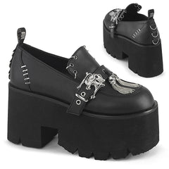 Demonia Ashes 38 Black Vegan Leather Women'S Heels & Platform Shoes