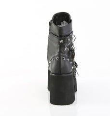 3 Inch Heel ASHES-52 Black Vegan Leather