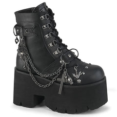 Demonia Ashes 52 Black Vegan Leather Women'S Ankle Boots