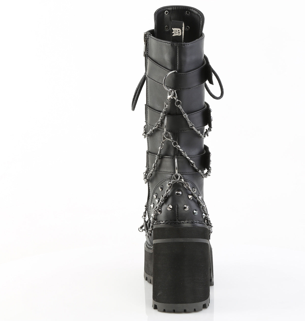 4 Inch Heel ASSAULT-117 Black Vegan Leather
